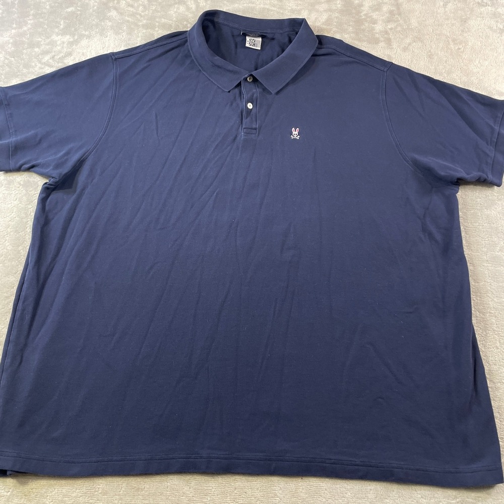 Psycho Bunny Polo Shirt Mens 6XL Navy Blue Pima Cotton Short Sleeve Preppy